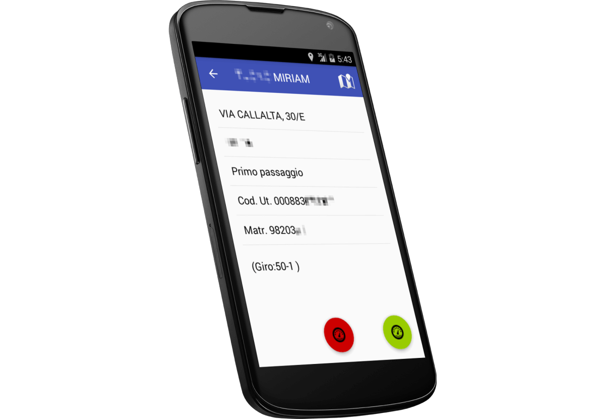 Dettaglio di un’attività di lettura nell’app GeoManager